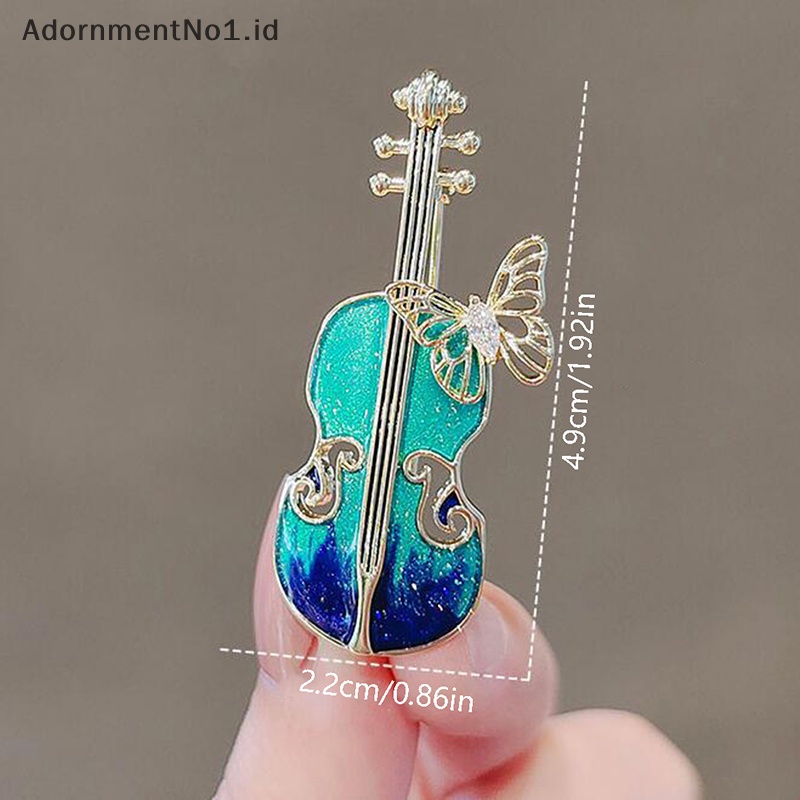 [AdornmentNo1] Violin Vintage Biru Bros Fashion All-match Individu Korsase Kerah Pin Tas Gaun Kerah Pin Perhiasan Aksesoris Pakaian [ID]