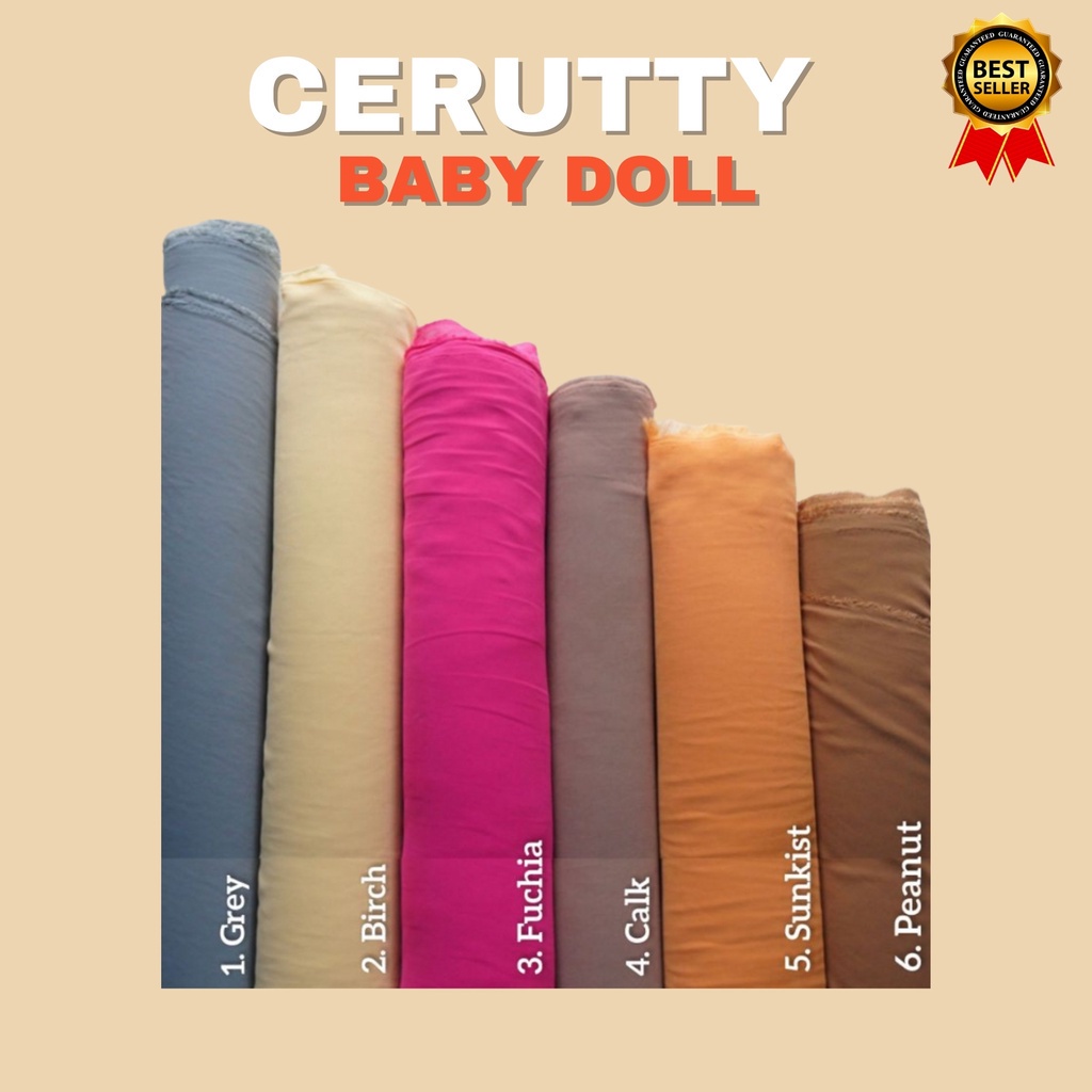 Kain Ceruty Ceruti Cerutty Cerutti Cerruti Seruty Seruti Baby Doll Armany - Harga Per 0,5 Meter