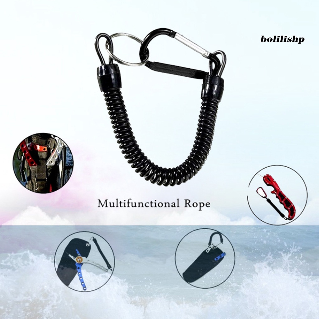 Bo-anti Hilang Tali Ditarik Elastis Dengan Keyring Carabiner Multifungsi Anti-Pencurian TPU Digulung Musim Semi Memancing Anti-lost Safety Lanyard Perlengkapan Luar Ruangan