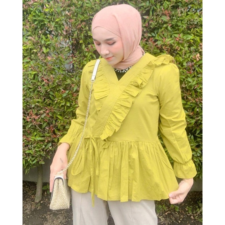 BEFAST - ZRX OOTD WANITA BLOUSE MILE / ZELDA BLOUSE TWISTCONE / Outfit Daily Wanita Kerja / Blouse Model Terbaru / Pakaian Kekinian Wanita Remaja / Blouse Lengan Panjang / Fashion Casual Wanita Trendy