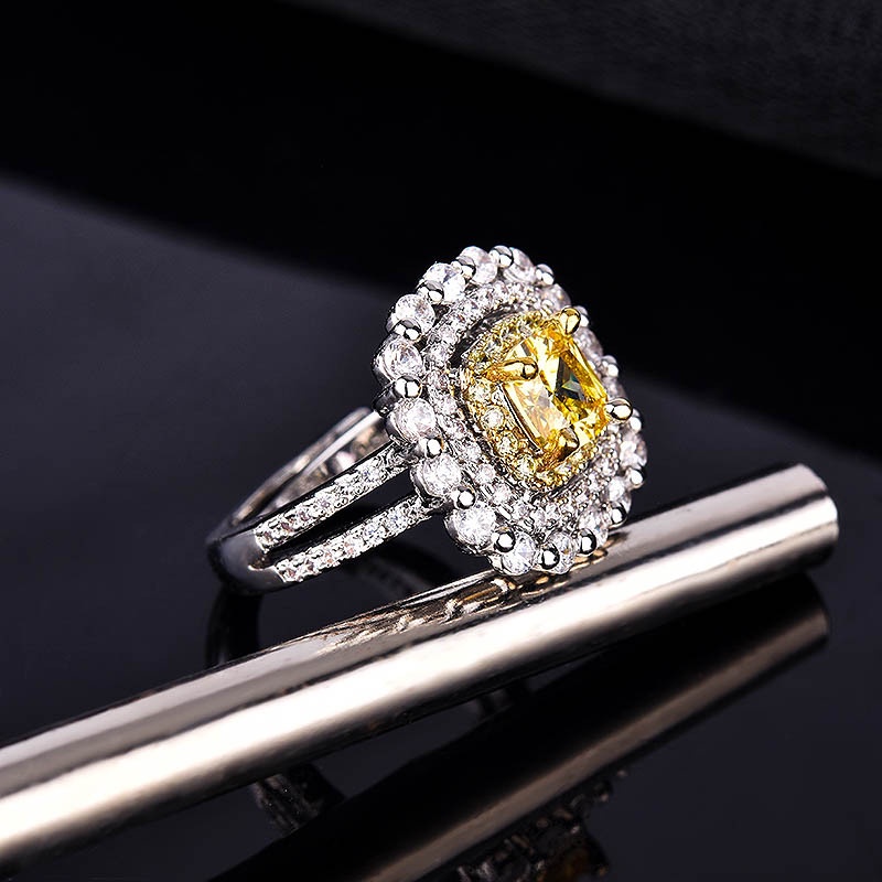 Goldkingdom Aksesoris Perhiasan Fashion Ready Stock Mutiara Warna-Warni Dengan Cincin Berlian Kuning Di Samping.