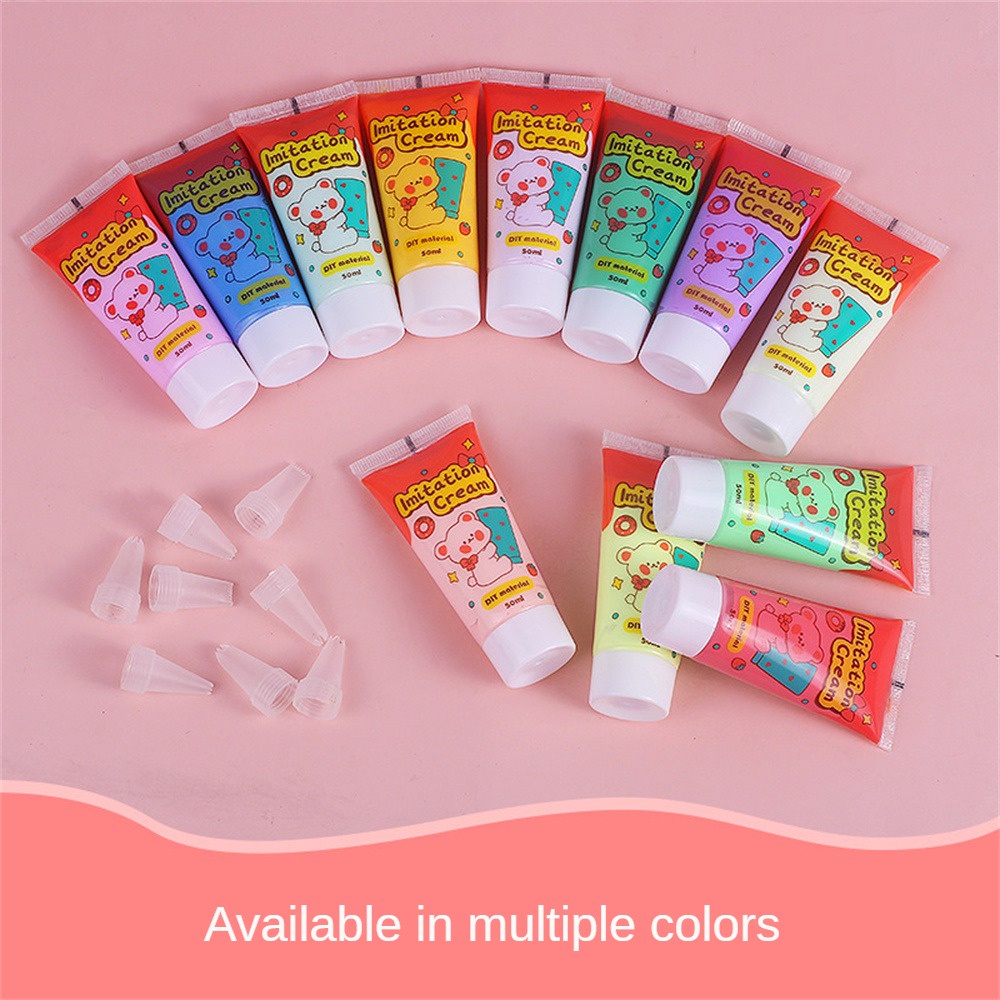 Sealant 50Ml Lem Krim Simulasi Perekat Pasta Diy Tangan Sealant untuk Casing Telepon Kartu Kotak Alat Tulis Resin Dekorasi Aksesoris Perekat