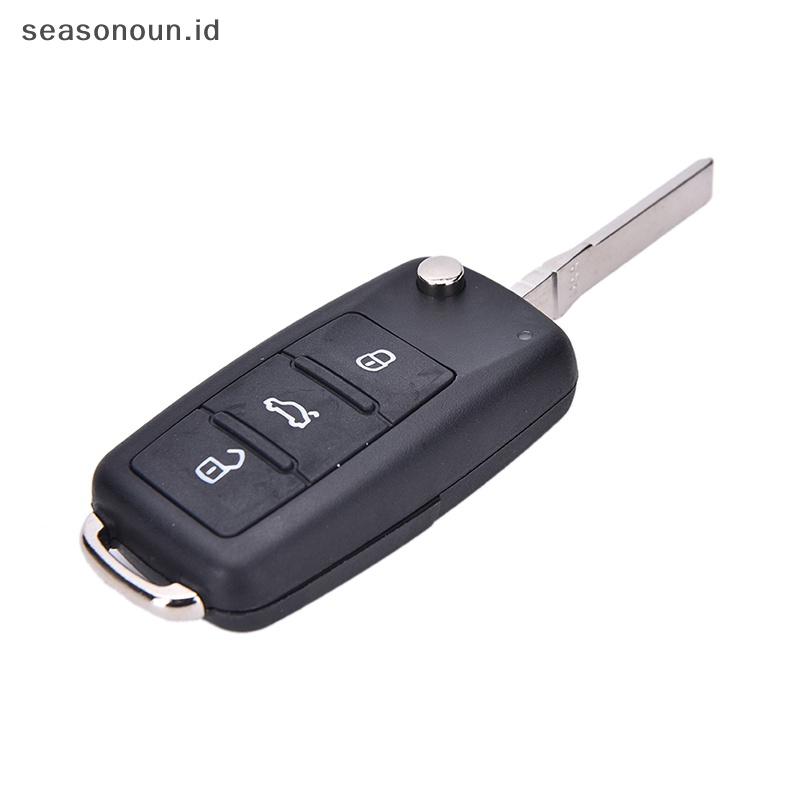 Seasonoun Cocok Untuk VW Polo GOLF MK6 Touareg 3tombol Remote Key FOB case Tanpa Pisau Potong.