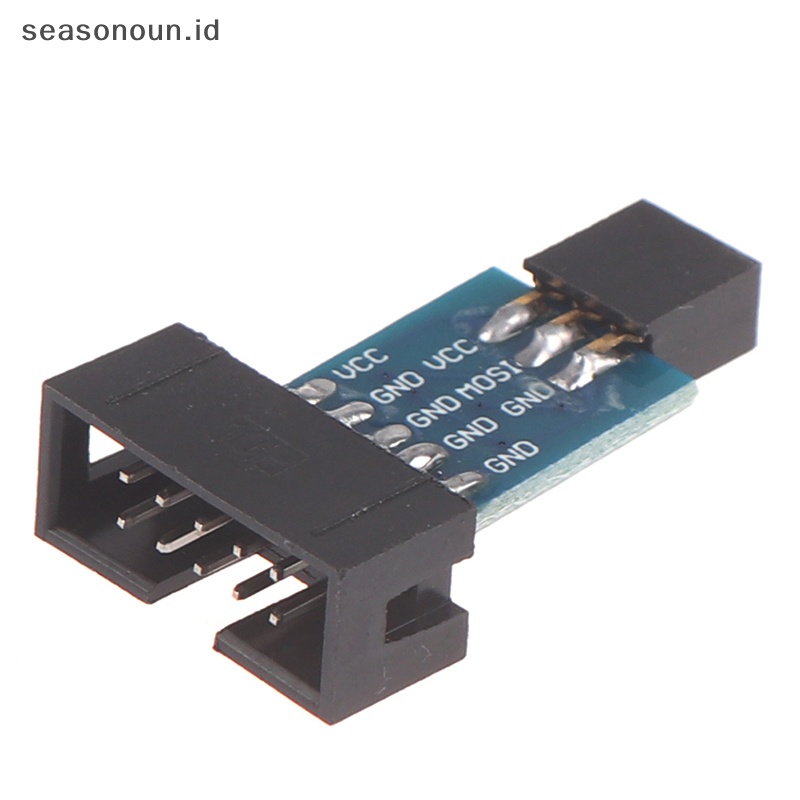 Seasonoun 1Pc Papan Adapter 10Pin Ke 6Pin Untuk Konverter Antarmuka AVRISP USBASP STK500.