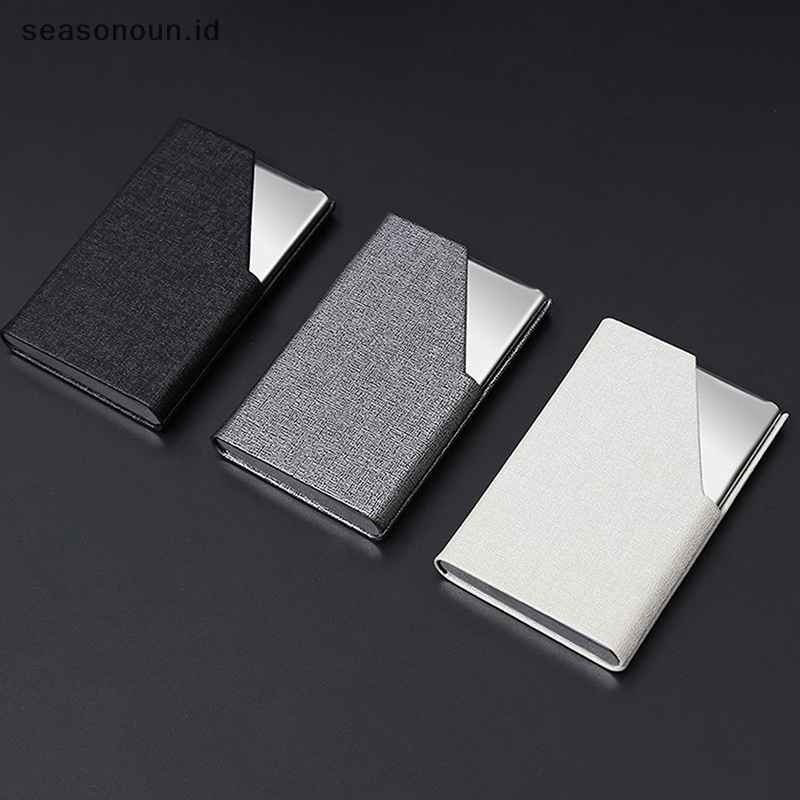 Seasonoun Case Kartu Nama Kreatif Stainless Steel Aluminium Holder Metal Box Cover.