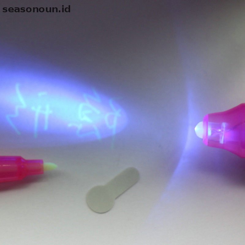 Seasonoun Tinta Tanpa Warna Cahaya Tak Terlihat ultraviolet UV lamp fluorescent magic pen.
