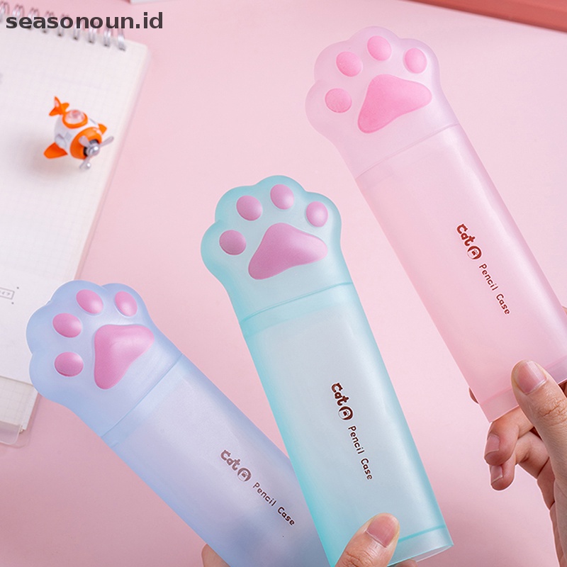 Seasonoun New Arrival Kawaii Cat Claw Kotak Pensil Pen Holder Pulpen Case Hadiah School Statione.