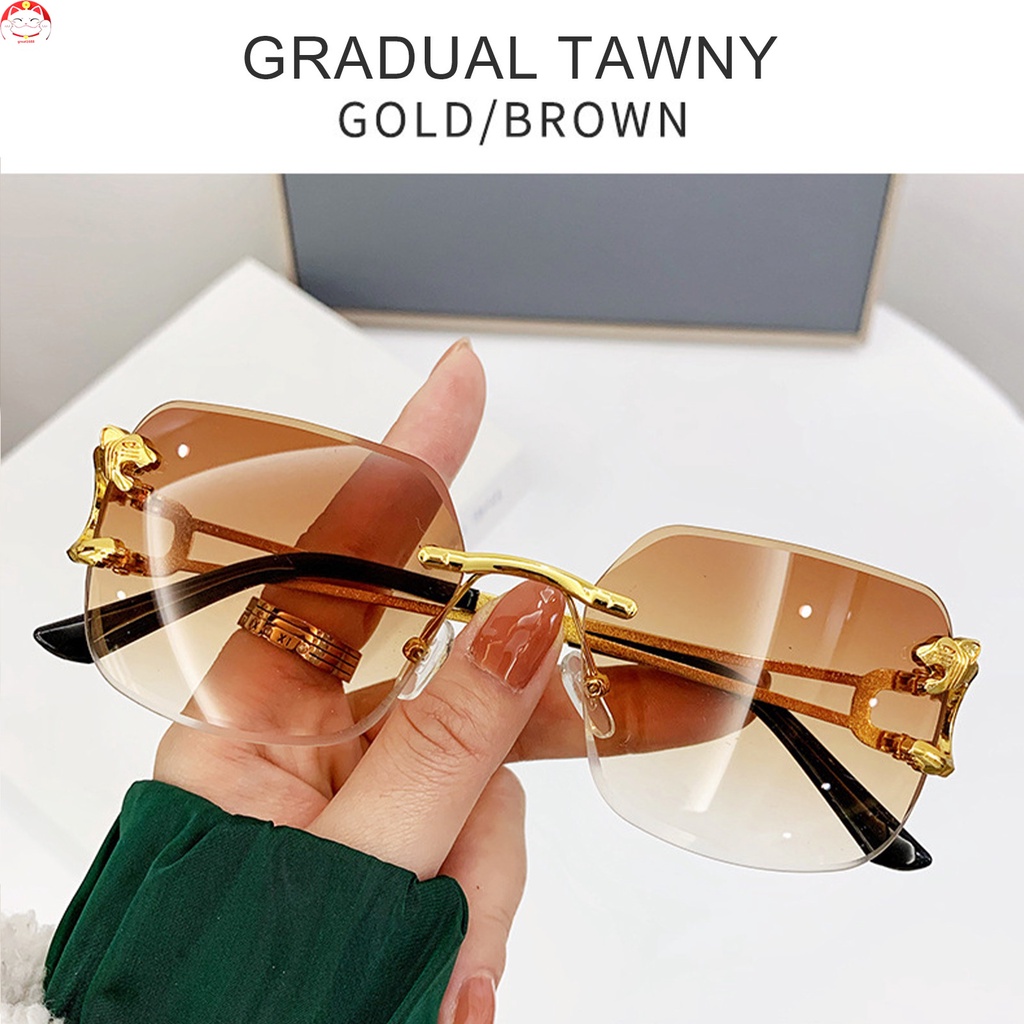 Kacamata Fashion Vintage Universal Tabir Surya Kacamata Tren Kepribadian Sunglasses