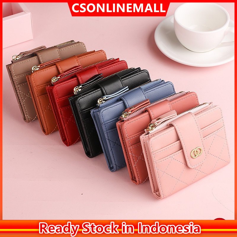 CSONLINEMALL Dompet Pendek Kartu Wallet Card Holder Kulit Import Wanita Trendy