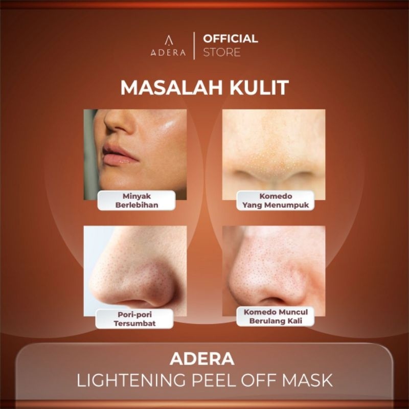 (READY) Adera Lightening Peel Off Mask Original BPOM - Peeling Mask Adera Untuk Mengangkat Sel Kulit Mati, Flek Hitam &amp; Komedo