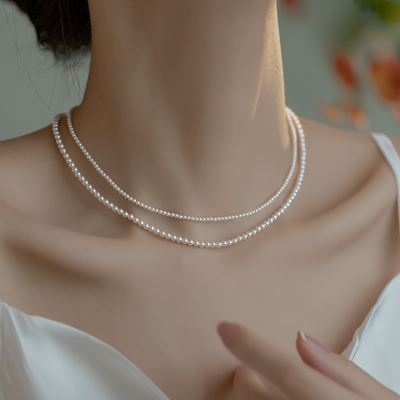 Kalung Mutiara Elegan Untuk Wanita Choker Rantai Kalung Aksesoris Perhiasan