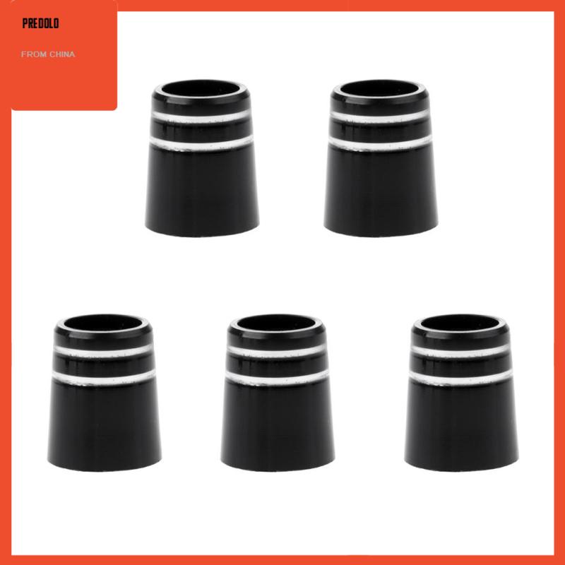 [Predolo] 5buah Ujung Golf Hitam Lengan Ferrules Caps Rings Adapters 8.6x15x13.5mm