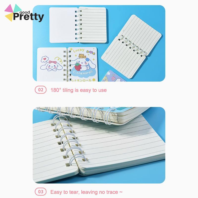 A7 Cute Mini Coil Notebook Kartun Kuromi Girly Notepad Portable Portable Small Diary - PD