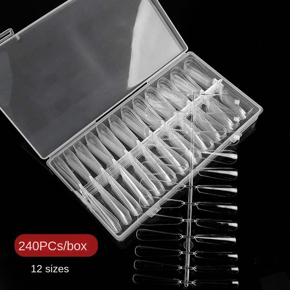 Mxbeauty Extension Kuku Palsu 240Pcs Japanese Nail Mold Tips Nail Finger Bangunan Full Cover Kuku Palsu Tekan Pada Kuku Dekorasi Kuku