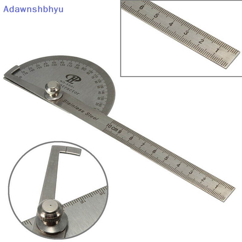 Adhyu 100mm Stainless 0-180 Degree Steel Busur Derajat Angle Finder Arm Rule Alat Ukur ID