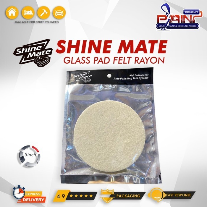 SHINEMATE felt Glass Polishing Pad 5 INCH Busa Poles Khusus Kaca 5inch