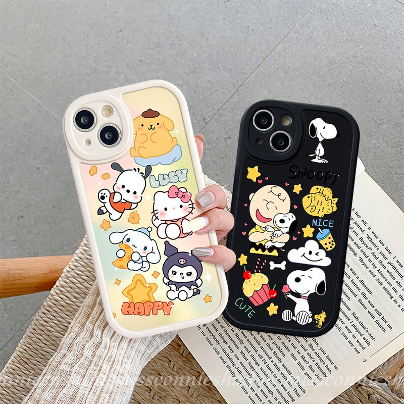 IPHONE Case Kompatibel Untuk Iphone7 8 6s 6plus XS X Max11 14 12 13 Pro Max 7Plus XR SE 2020 Kartun Yang Indah Snoopy Hello Kitty Toy Story Lembut Shockproof Cover