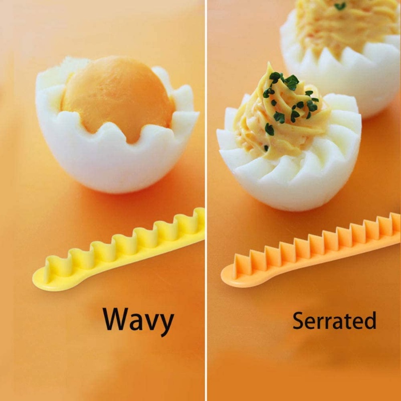 2pcs Fancy Cut Egg Cooked Eggs Cutter/Alat Pengiris Telur Renda Plastik/Alat Pemotong Telur Rebus Hias Rumah