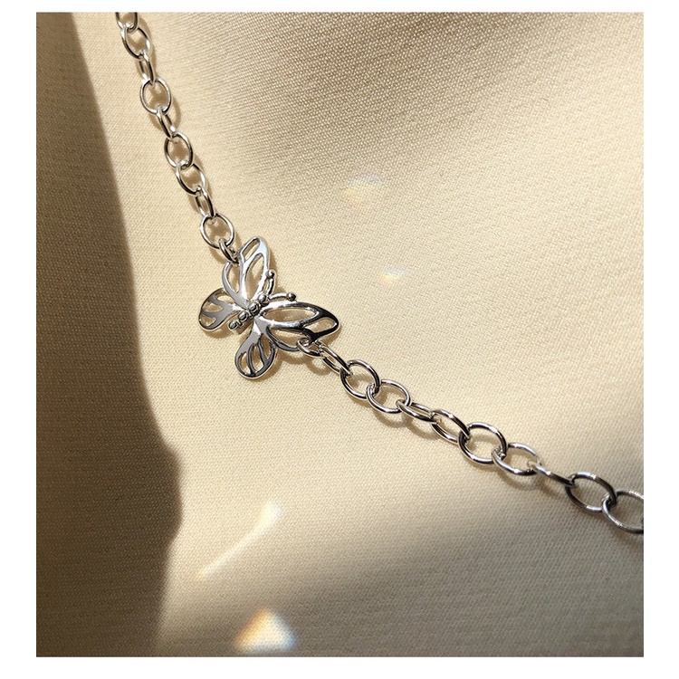 Goldkingdom Fashion Perhiasan Aksesoris Ready Stock Kalung Kupu-Kupu Wanita Tulang Selangka Rantai Kalung Cahaya Mewah High-end Perasaan