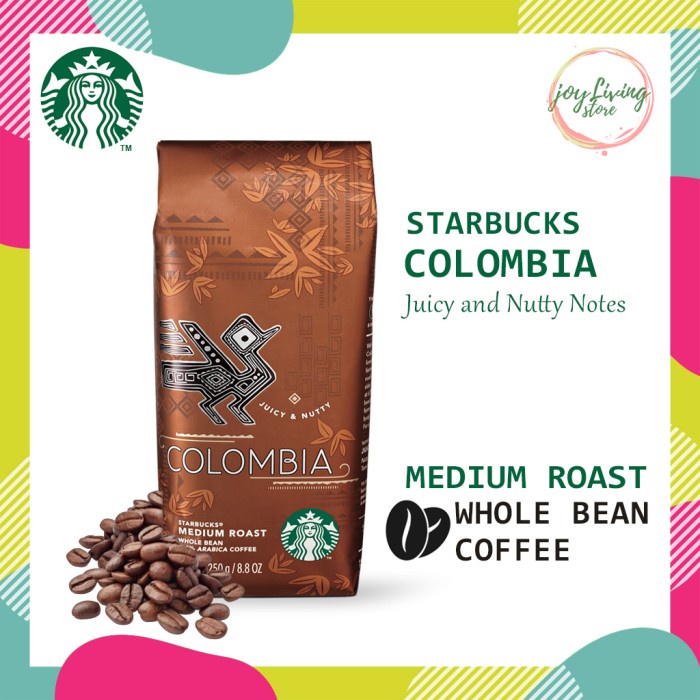 

Kopi Starbucks Whole Bean Colombia Medium Roast Coffee Sachet Bag 250g