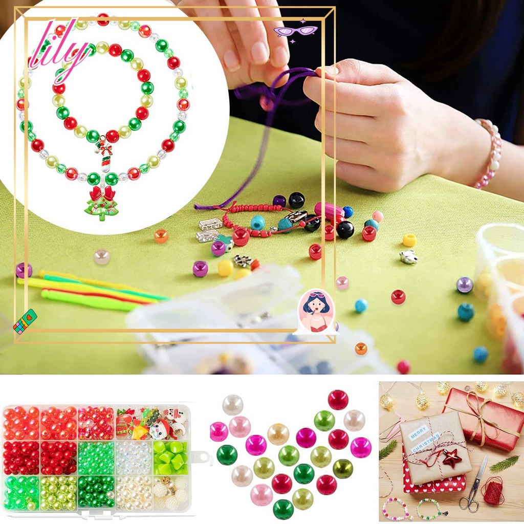 Lily Christmas DIY Bead Lucu Pohon Natal Snowman Beading Kit