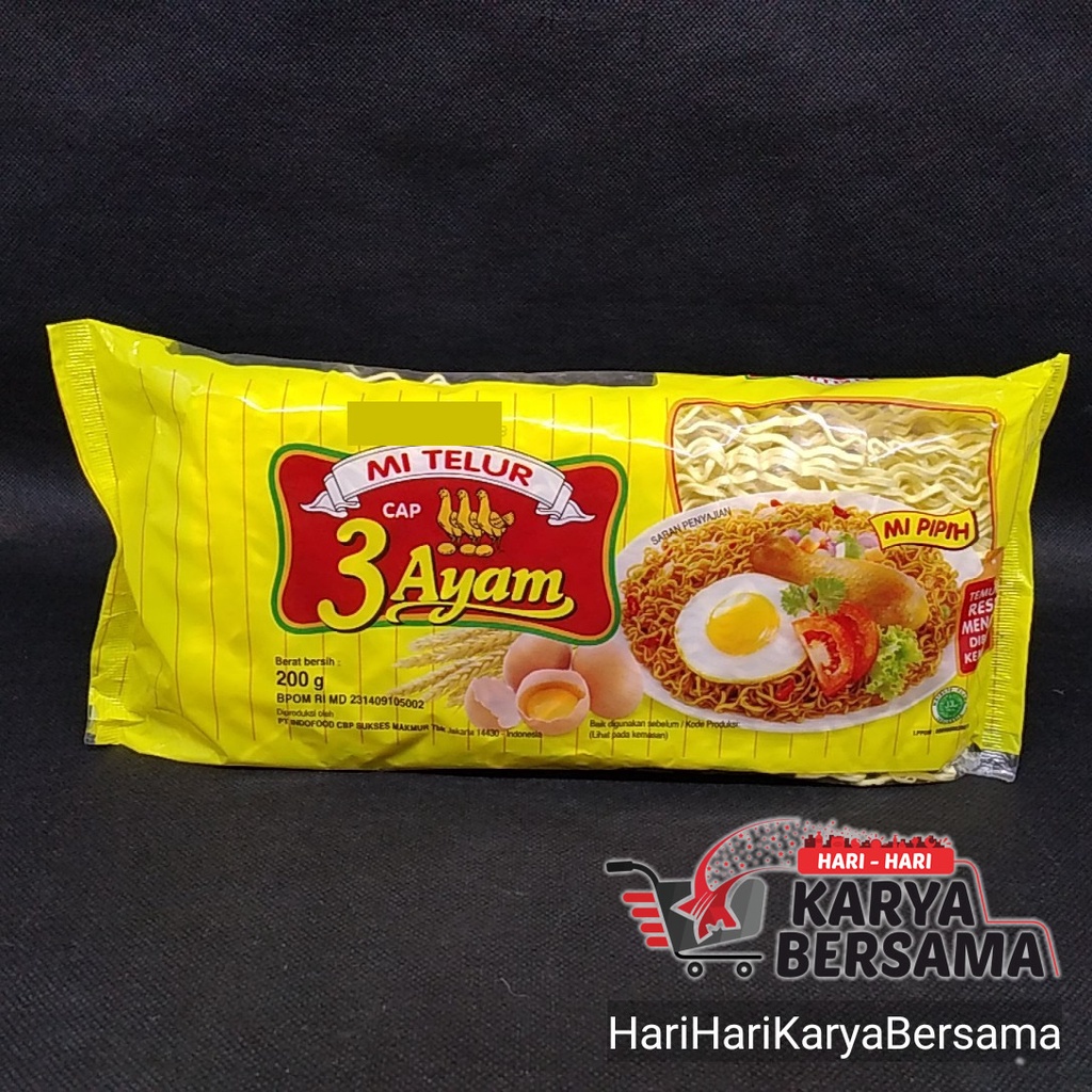 

MIE TELUR KUNING CAP 3 AYAM 200GR