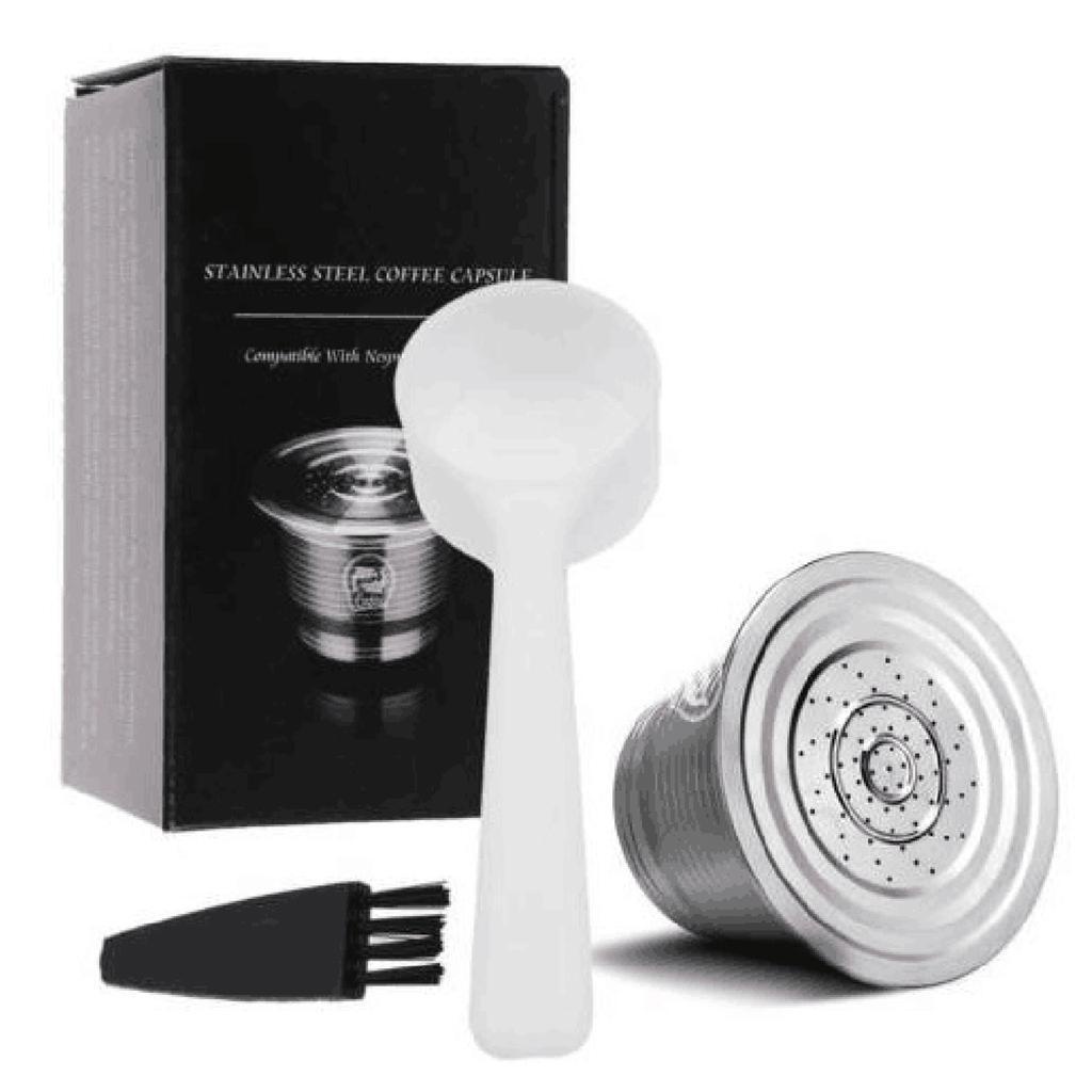 Pod Filter Kapsul Kopi Isi Ulang Dengan Sendok Untuk Nespresso Tanpa Tamper