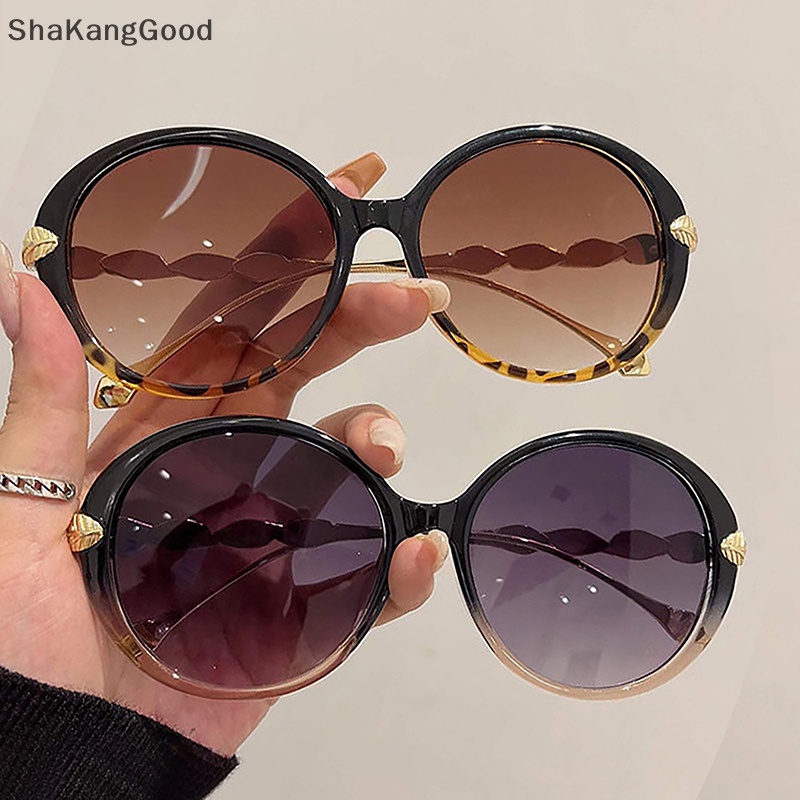 Kacamata Hitam Frame Bulat Klasik Trendi Selip Untuk Wanita Vintage Gradient Sunglasses SKK