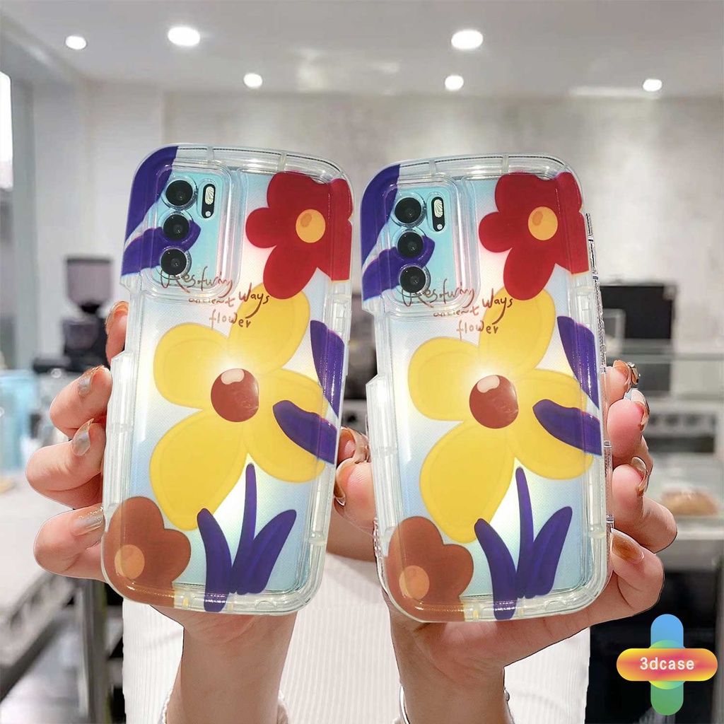 Casing OPPO A57 A57S A57E A55 A7 A5 A9 A17 A17K A31 A53 A33 2020 A15 A54 A5S A3S A76 A96 A16 A95 A77S A12 A12S A1K A16E A16K A54S Reno 7 7Z 8Z 5 4 6 8 5F 5K 4F 4 5 06 Lite A74 A15S A52 A11K A92 A35 A36 A11 Colorful Flowers Camera Lens Protection Soap Case