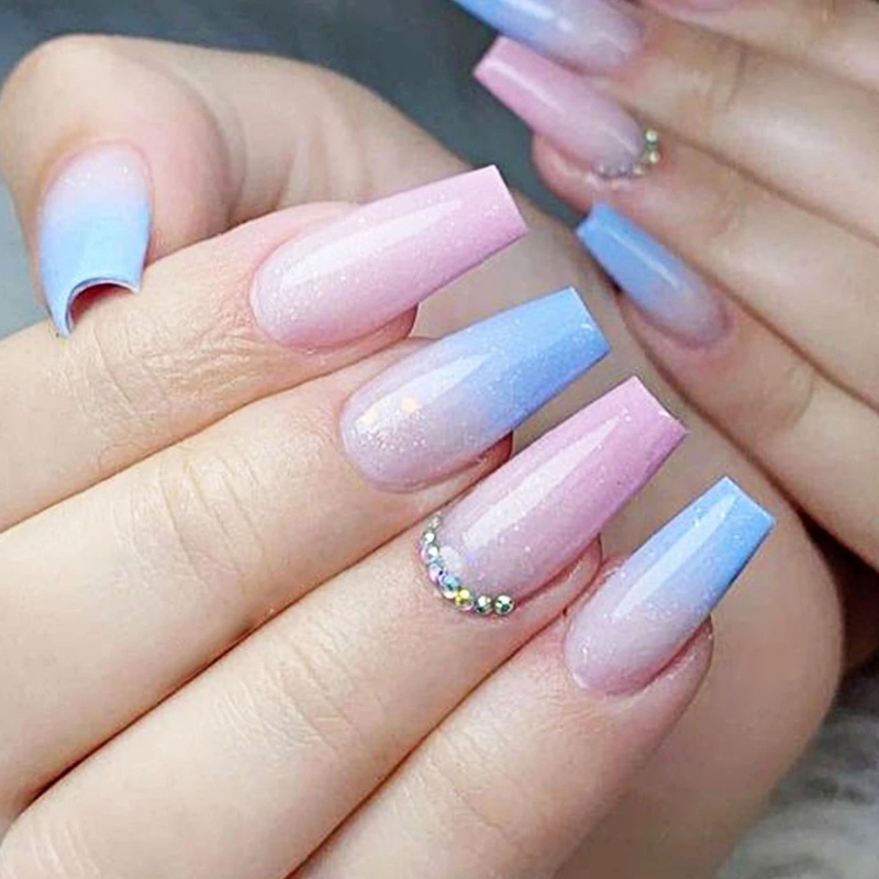 Pena Spons Gradiasi Kepala Ganda/Nail Art Brushes Pen/Acrylic Gel Glitter Powder Picking Dotting Tools Perlengkapan Manicure