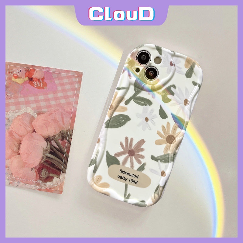 Casing Bunga Segar Untuk Redmi 9A 9T 10A 9 10C A2 A1 10 9C NFC Redmi Note9 8 10 10S 11s 11 10Pro Max POCO M3 Terpesona Daisy Floral 3D Wavy Curved Edge Glossy Tpu Soft Cover