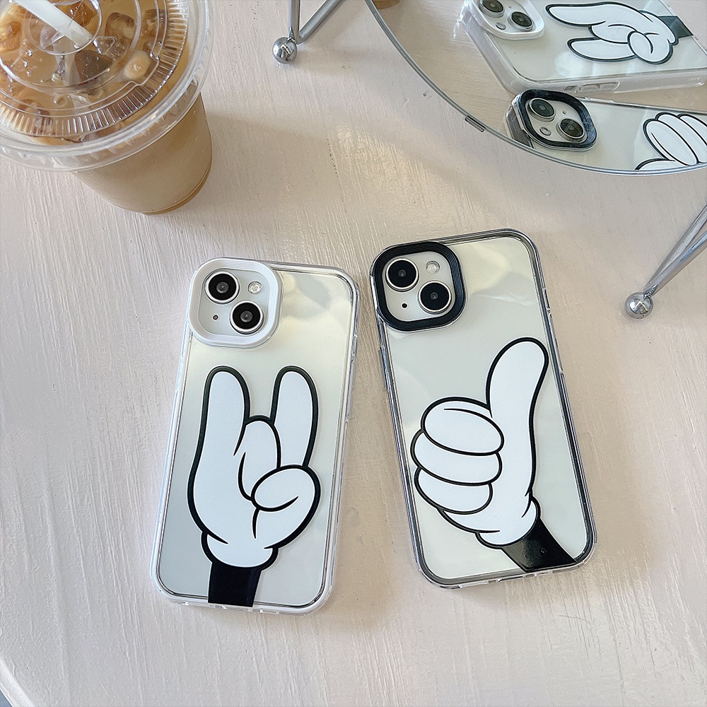 Iphone Case Kompatibel Untuk Iphone11Gesture Jempol Lucu Keren Iphone14 Pro Max Casing Ip13 Pro Max IPhone 12x XS XR 7 8 Plus Penebalan FrameSoft TPU Back Phone Cover