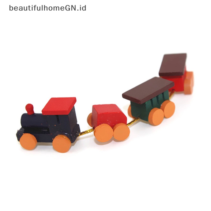 {Cantik} 1per12rumah Boneka Miniatur Mainan Dicat Lucu Kereta Set~