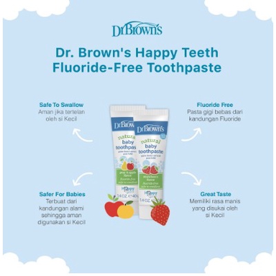 Dr.Brown's Happy Teeth Fluoride-Free Toothpaste / Pasta Gigi Anak / Odol Anak