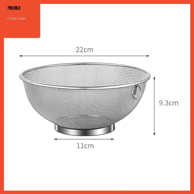 [Predolo] Keranjang Buah Kawat Logam, Metal Colander Saringan Jaring Halus Stainless Steel Serbaguna, Drainer Mangkok Untuk Counter Meja, Sayur