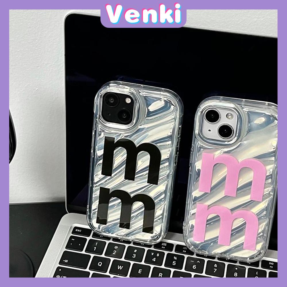 VENKI - For iPhone 11 iPhone Case Laser Reflective Transparent Phone Case TPU Soft Shockproof Airbag Case Protection Pink Letters Compatible with iPhone 14 13 Pro max 12 Pro Max