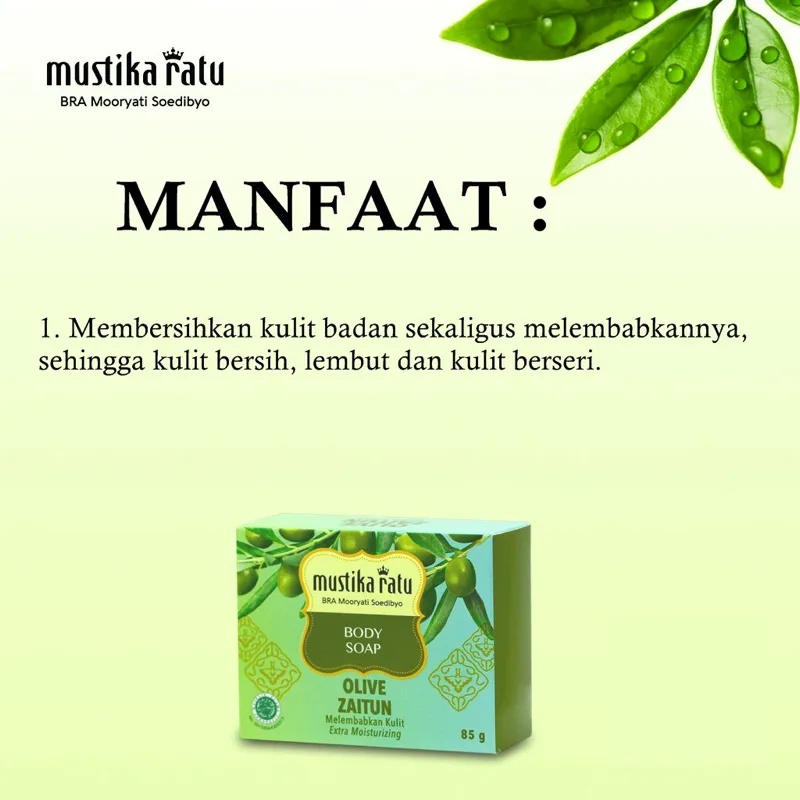 MUSTIKA RATU BODY SOAP ZAITUN OLIVE 85 GRAM