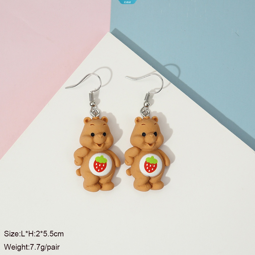 Mode Baru Resin Gummy Bear Menjuntai Anting-Anting Kartun Hewan Teddy Bear Anting Kreatif Drop Perhiasan Hadiah [ZK]