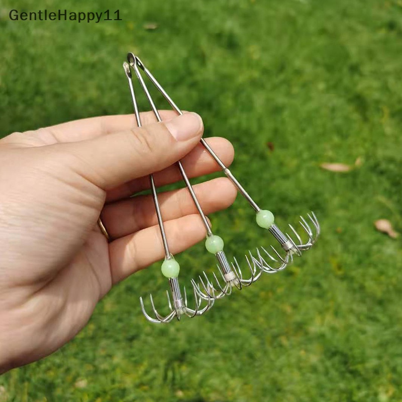 Gentlehappy Kait Payung Lapisan Ganda Stainless Steel Cumi Gurita Pancing Jig Hooks id