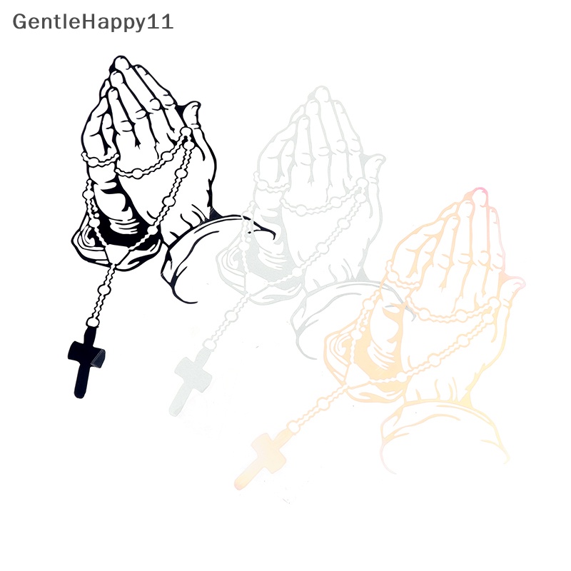 Gentlehappy Colorful Car Prayer Gesture Laser Sticker God Jesus Christ Stiker Mobil Fashion id