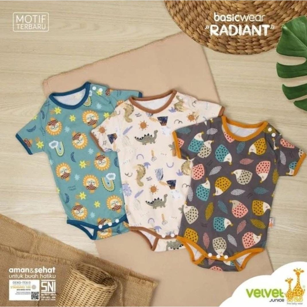 Velvet Junior - 3pcs Set Jumper Pendek Segitiga Newborn 0-3m