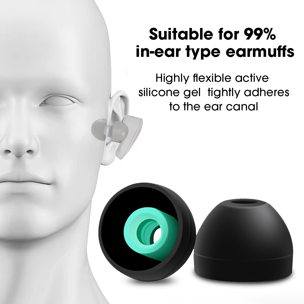 1pasang Bantalan Bantalan Telinga Insulasi Suara Headphone Earplug Cap ear Tips Silikon Lembut Ganti Penyumbat Telinga In-ear Earbud Cover Aksesoris Dual Color Earphone Eartips Untuk Sony Earphon