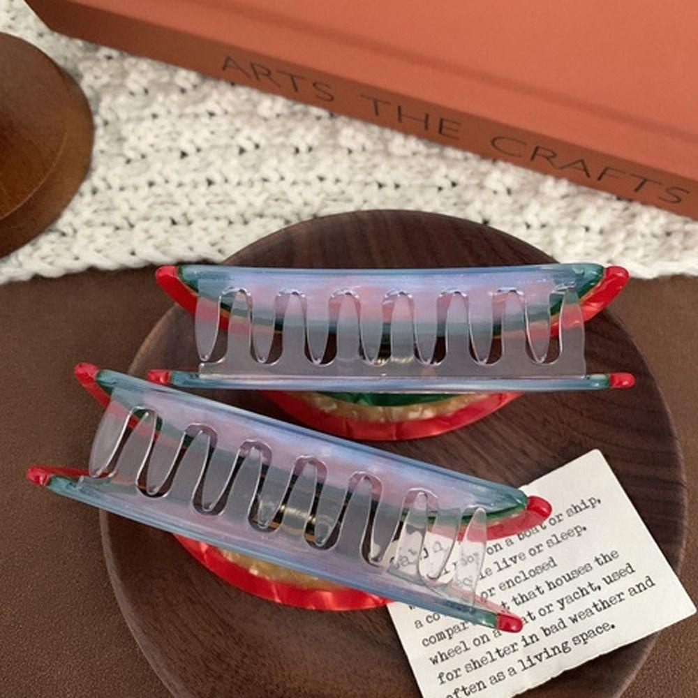 AUGUSTINA Rainbow Hair Claw Cute Stylish Ins Patchwork Untuk Anak Perempuan Besar Jepit Rambut Ponytail Holder Hiasan Kepala Korea Hairgrips Women Hair Clip