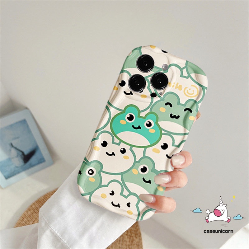 Casing Kodok Winnie The Pooh Lucu Layar Penuh Kompatibel Untuk IPhone XR 7Plus 13 11 14 12 Pro Max7 6 6S 8plus X XS MAX SE 2020 Lembut Shockproof 3D Tepi Bergelombang Melengkung Pasangan Cover