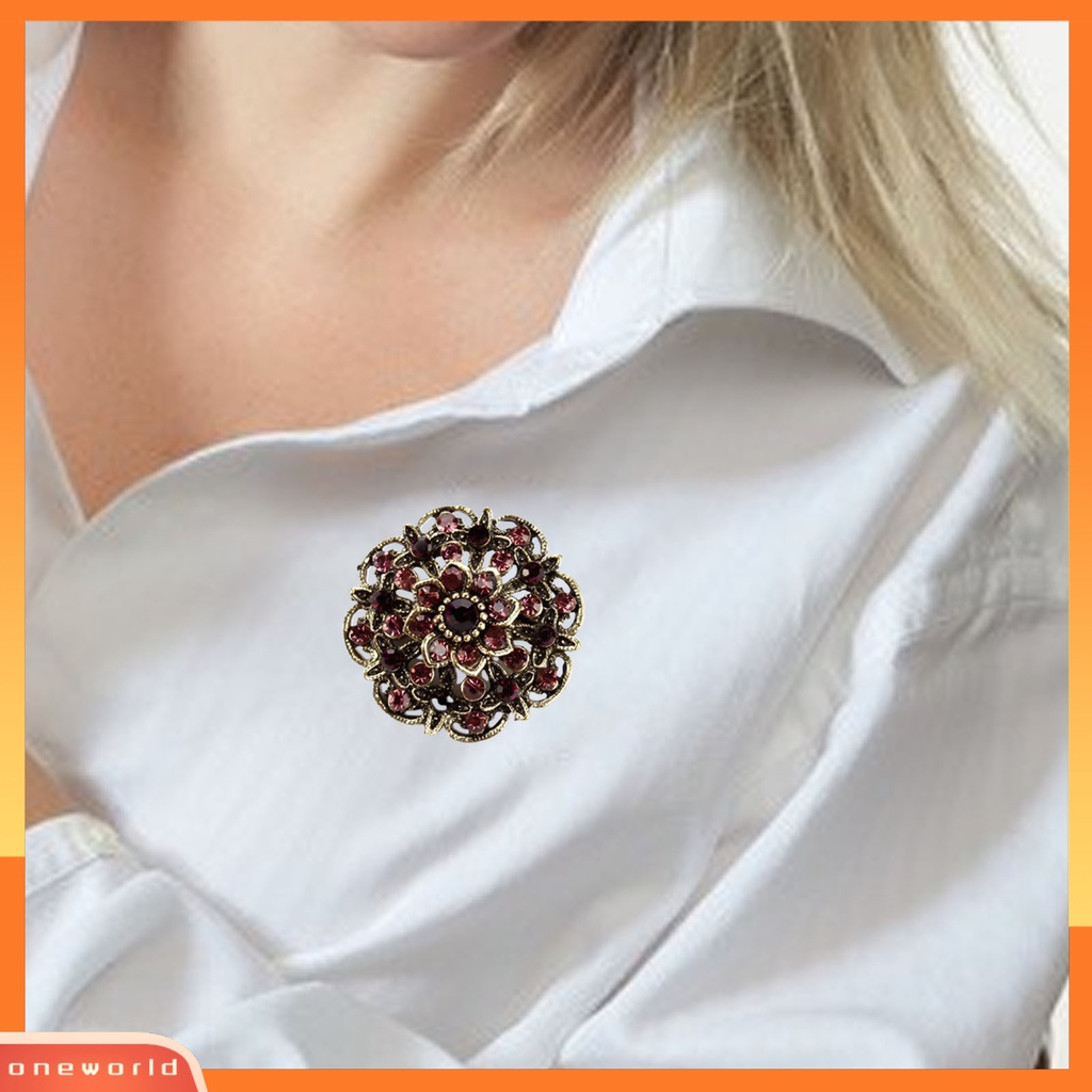 [ONE] Ladies Brooch Pin Berlian Imitasi Eye-catching Indah Bros Bunga Cantik Untuk Buket