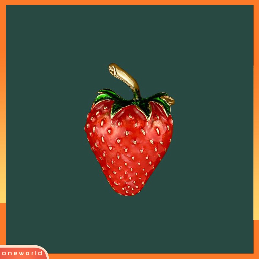 [ONE] Bros Indah Warna-Warni Mudah Cocok Colorfast Tekstur Jernih Dekoratif Portabel Elemen Buah Strawberry Wanita Bros Perhiasan