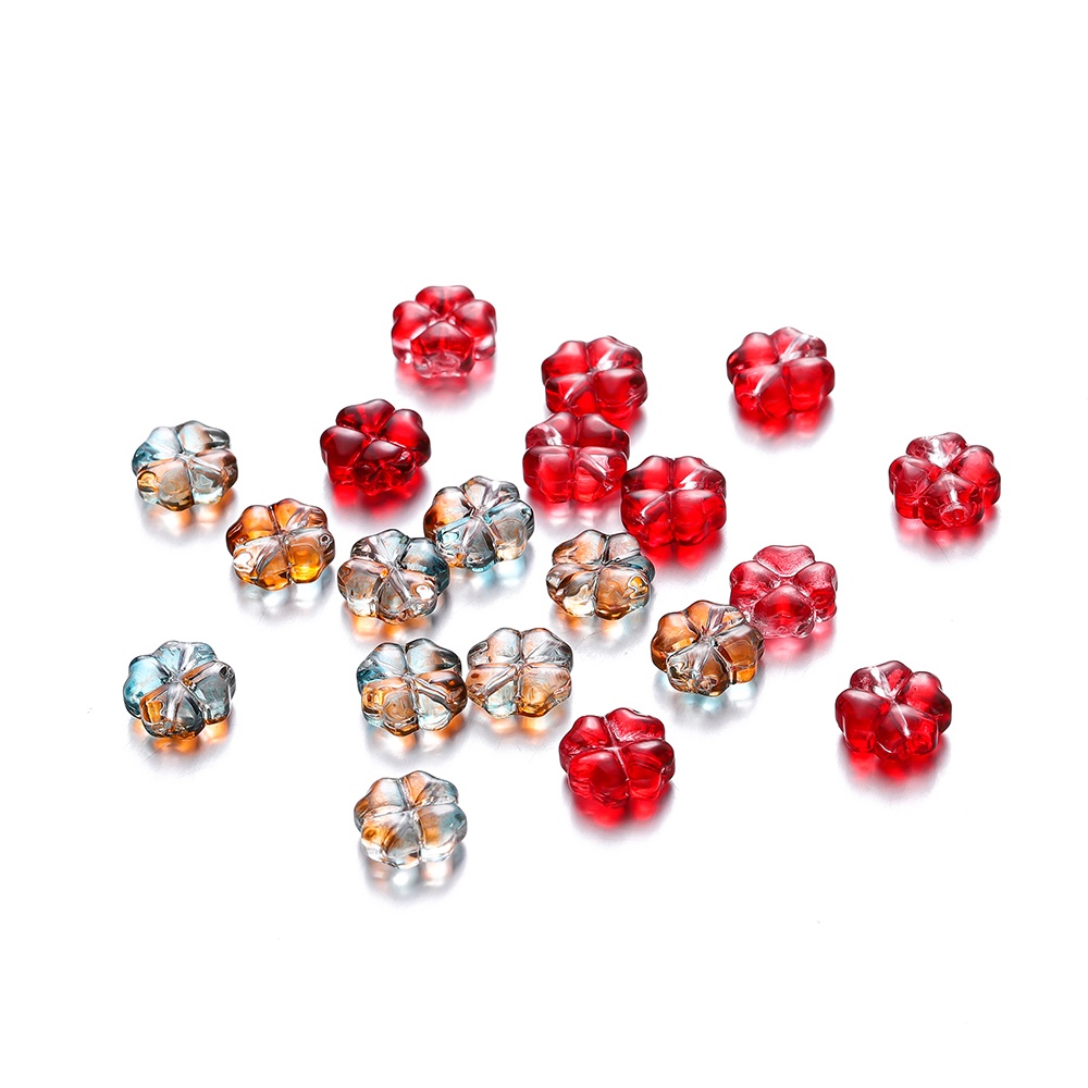St.kunkka 10 /20Pcs /Bag 10.5mm Four-Leaf Clover Clover Glass Bead Pendant Untuk Membuat Perhiasan DIY Gelang Kalung