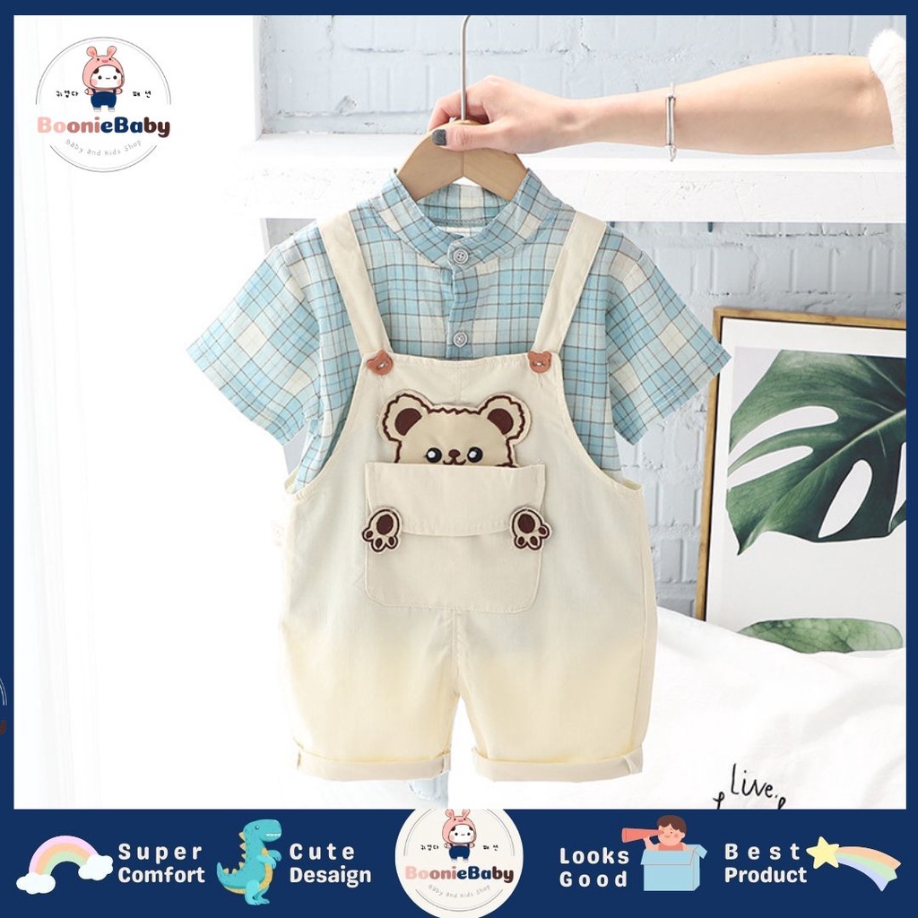 boonie COD setelan baju anak laki laki import jumper anak cowok import motif teddy bear setelan anak laki import baju anak cowok import fashion kekinian SET HIDE BEAR