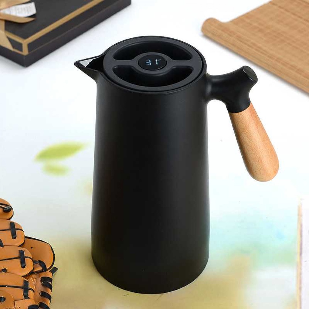 Teko Thermos Air Kettle Temperature Display 1000 ml Hitam Estetik