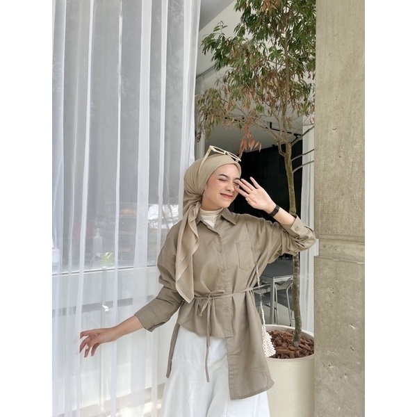 BEFAST - ZRX OOTD WANITA BLOUSE FIYA / TAMI SHIRT / Blouse Wanita Model Terbaru / Fashion Kekinian Remaja ABG Trendy / Blouse Ada Tali Pinggang / Outfit Daily Wanita Casual / Pakaian Kerja Wanita Remaja / Blouse Lengan Panjang Polos Formal